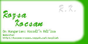 rozsa kocsan business card